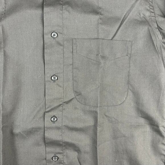 Hill & Archer Men's Size 14.5-32/33 Black Solid Long Sleeve Button Up Shirt - Picture 4 of 9